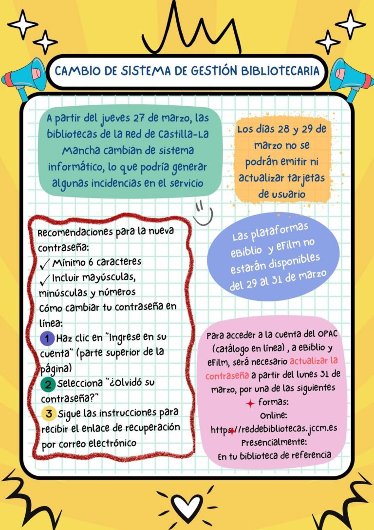 Interrupción Temporal de Servicios en la BPM ‘Lope de Vega’ Debido al Cambio de Sistema de Gestión Bibliotecaria