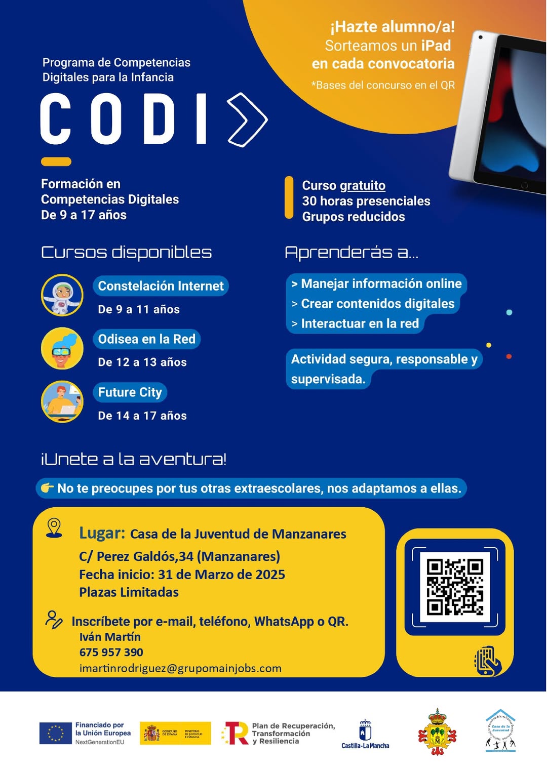 Programa de Competencias Digitales Próximamente en la Casa de la Juventud Manzanares