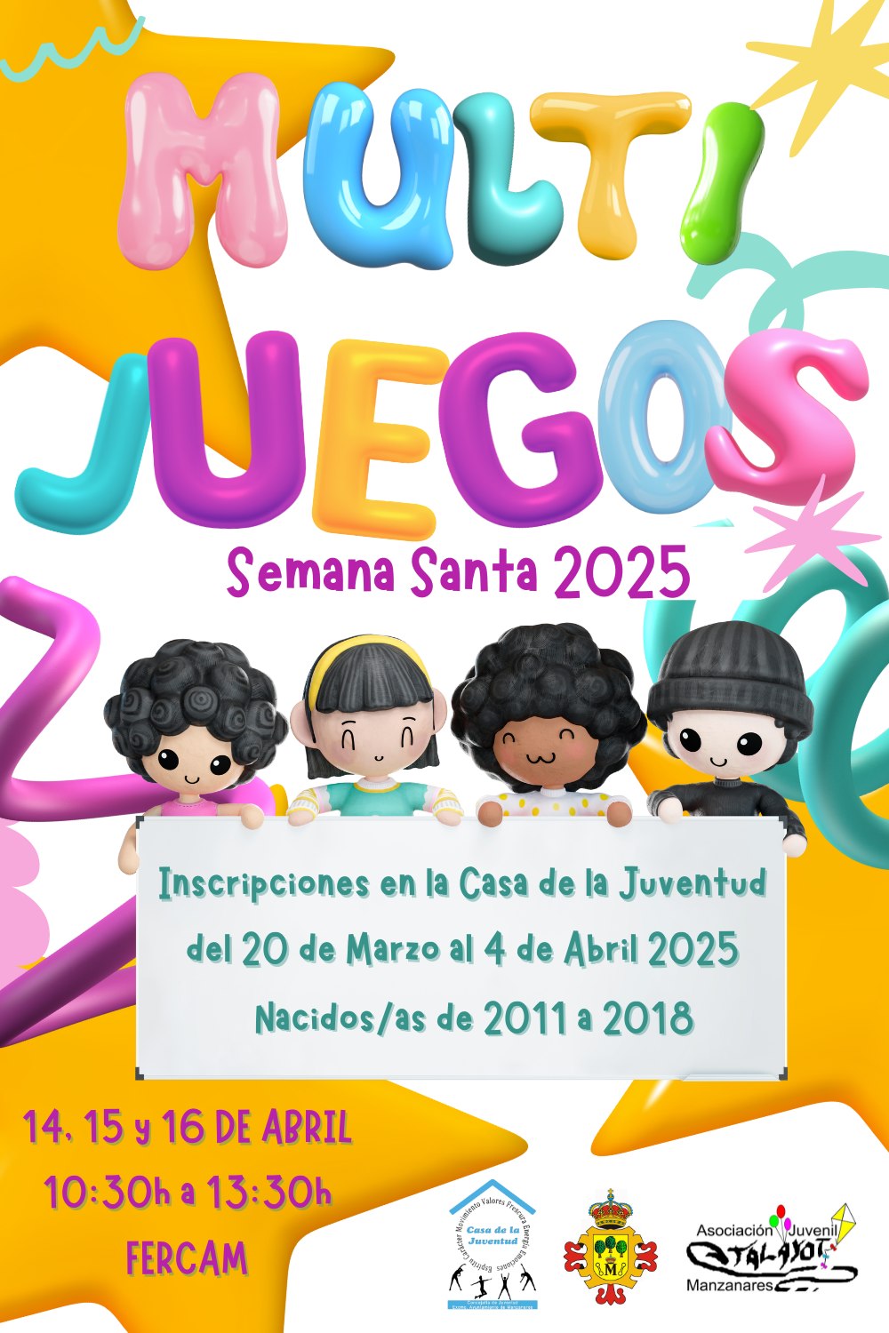 Semana Santa Divertida en Manzanares para Niños Nacidos entre 2011 y 2018, Cortesía del Área de Juventud Manzanares