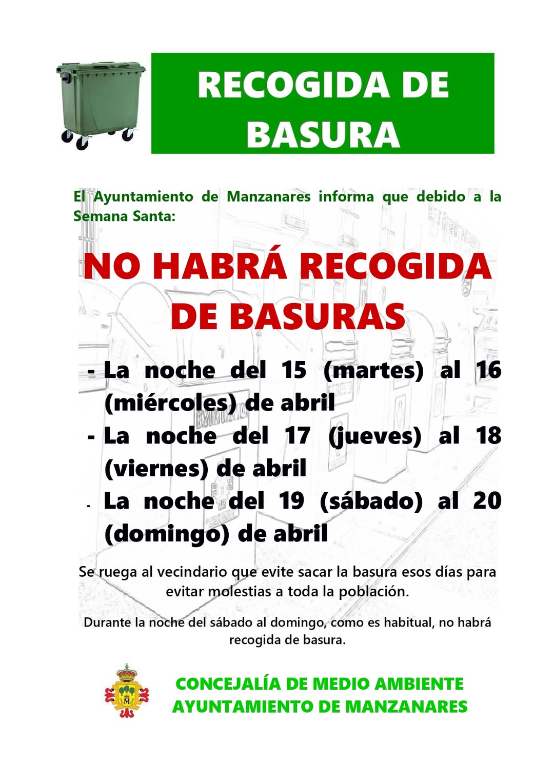Actualizaciones en el Servicio de Recogida de Basura Durante la Semana Santa: Lo que Necesitas Saber