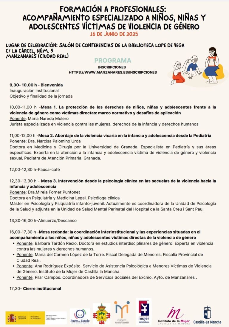 Centro De La Mujer De Manzanares En Ciudad Real Lanza Nueva Formación Para Acompañamiento de Menores Víctimas de Violencia de Género