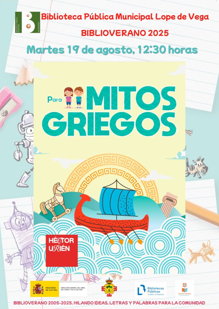 Abiertas Inscripciones para Actividades de ‘Biblioverano’ y el Evento ‘Mitos Griegos’ el 19 de Agosto