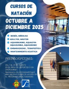Inicia la Preinscripción para Cursos de Natación del Área de Deportes del Ayuntamiento de Manzanares