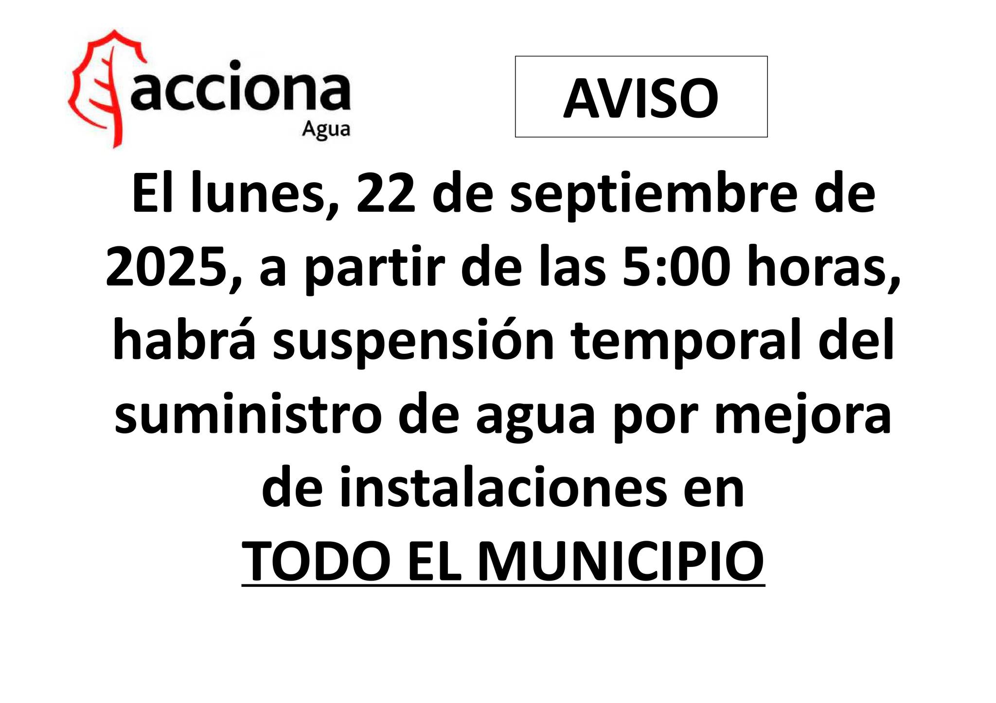 Acciona Agua anuncia la continuación de los trabajos de rehabilitación de la tubería general