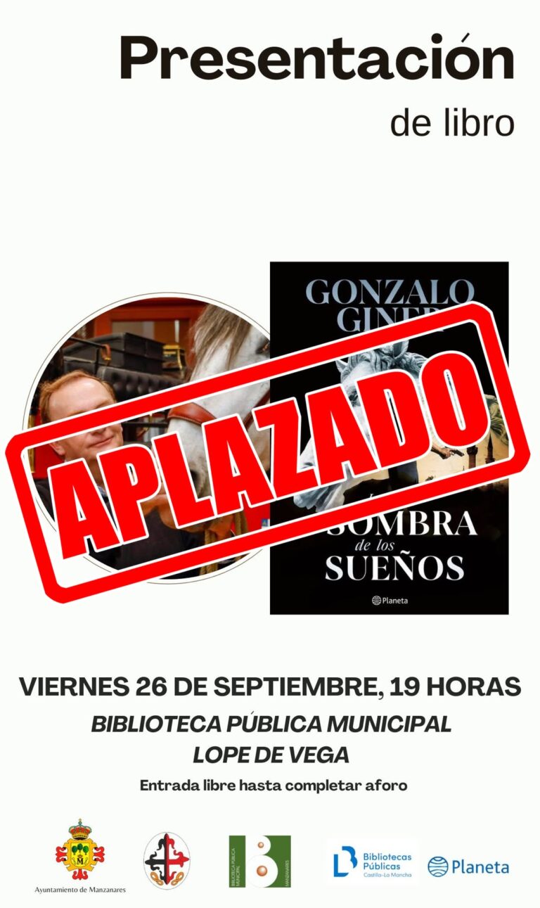 Cancelación de la Presentación del Libro ‘La Sombra de los Sueños’ de Gonzalo Giner por Problemas de Salud del Autor