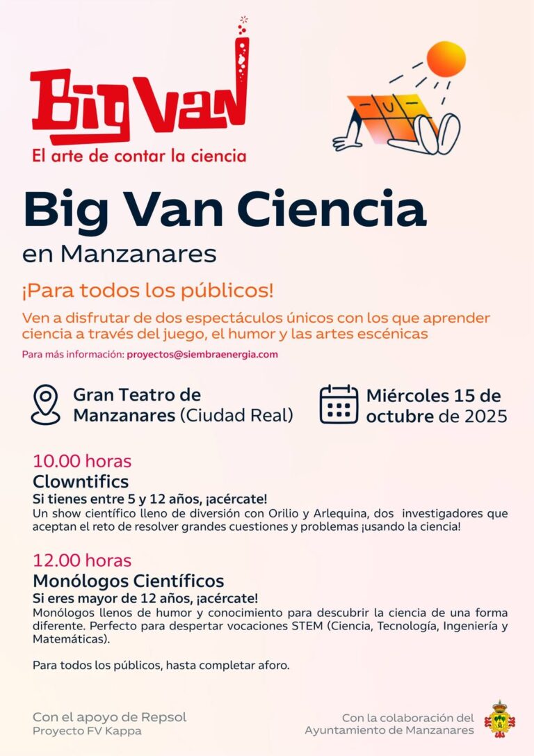 Grupo de Artes presenta dos Actividades Educativas en el Gran Teatro, organizadas por el Ayuntamiento de Manzanares, este 15 de Octubre