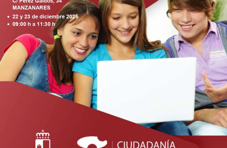 Curso de Competencias Digitales en la Casa de la Juventud Manzanares este 22 y 23 de Diciembre