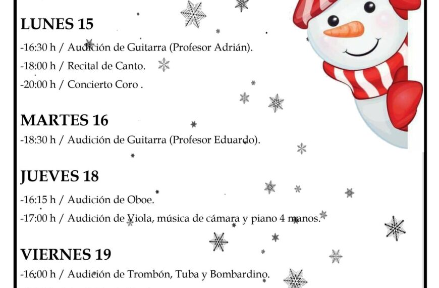 Preparando la Navidad: La Escuela Municipal de Música y Danza ‘Guillermo Calero’ de la Universidad Popular de Manzanares Planea Grandes Celebraciones