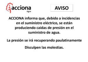 Incidencias eléctricas afectan la presión de agua en Manzanares, según Acciona Agua