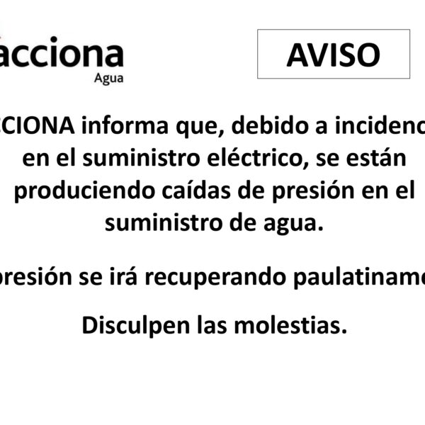 Incidencias eléctricas afectan la presión de agua en Manzanares, según Acciona Agua