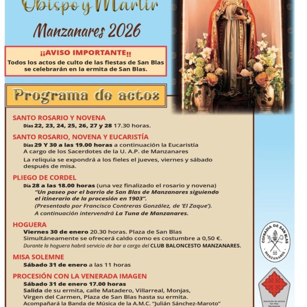 La Tradicional Hoguera y Fiestas Vuelven al Epicentro de la Ermita de San Blas Manteniendo los Cambios del Año Pasado