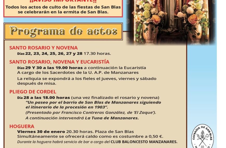 La Tradicional Hoguera y Fiestas Vuelven al Epicentro de la Ermita de San Blas Manteniendo los Cambios del Año Pasado