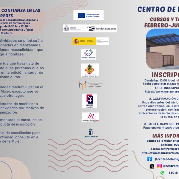 Centro De La Mujer De Manzanares – Ciudad Real Anuncia Programación de ‘Cultura en Femenino’: Cursos y Talleres de Febrero a Junio