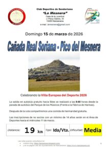 Club Deportivo de Senderismo ‘La Mesnera’ anuncia nueva ruta para el 15 de marzo en su programación mensual