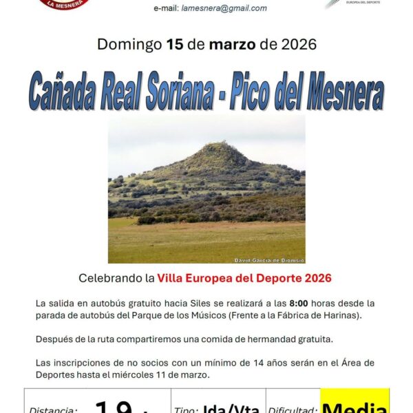 Club Deportivo de Senderismo ‘La Mesnera’ anuncia nueva ruta para el 15 de marzo en su programación mensual