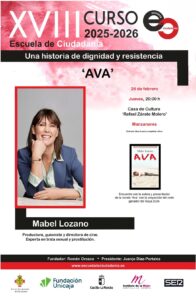 Mabel Lozano Presentará su Primera Novela de Ficción ‘Ava’ en la Escuela de Ciudadanía el Jueves 26 de Febrero a las 20:00 horas