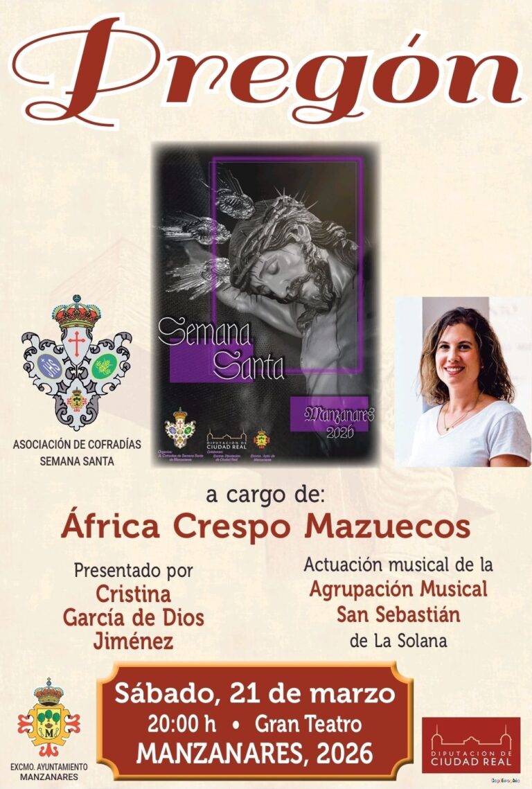 África Crespo Proclamará el Inicio Oficial de la Semana Santa 2026 este Sábado en un Evento Destacado de la #AgendaCultural