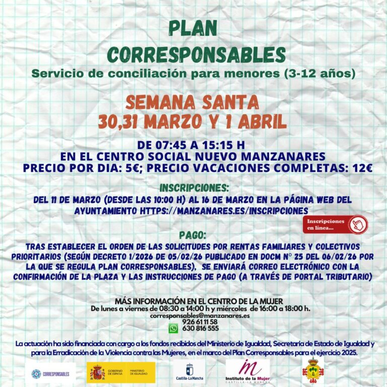 El Centro de la Mujer de Manzanares abre la oferta para programas de Políticas de Igualdad en colaboración con el Ayuntamiento de Ciudad Real