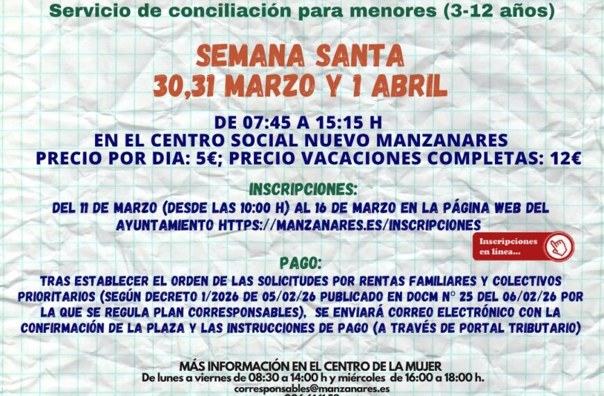 El Centro de la Mujer de Manzanares abre la oferta para programas de Políticas de Igualdad en colaboración con el Ayuntamiento de Ciudad Real