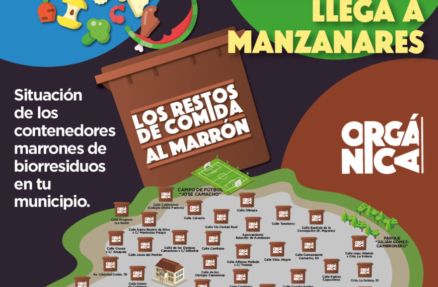 Instalación de Contenedores Marrones para Residuos de Comida por el Consorcio RSU en Manzanares este Viernes