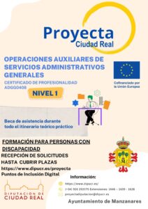 ¡¡Apúntate ya!!! Últimas plazas disponibles para el programa de formación para el empleo #PROYECTA en Manzanares, Ciudad Real