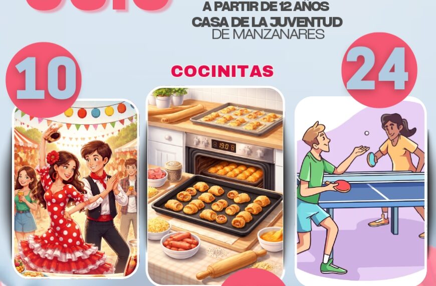 Programación de Actividades Juveniles para Abril en las Salas de Ocio de Casa de la Juventud Manzanares