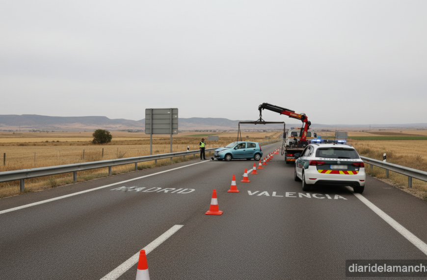 La A-3 recupera el carril derecho en Cervera del Llano tras el cierre por un accidente