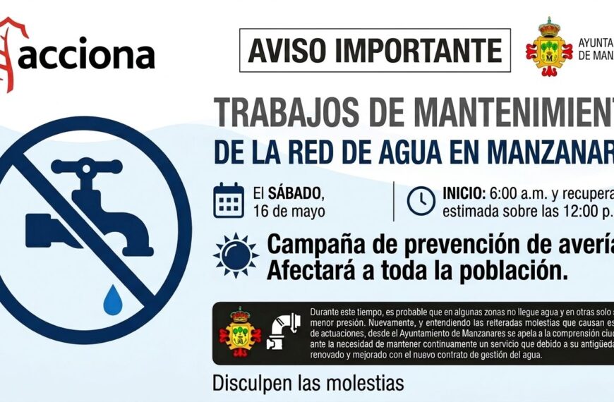 Anuncio Importante: Mantenimiento Preventivo Programado en la Red de Agua
