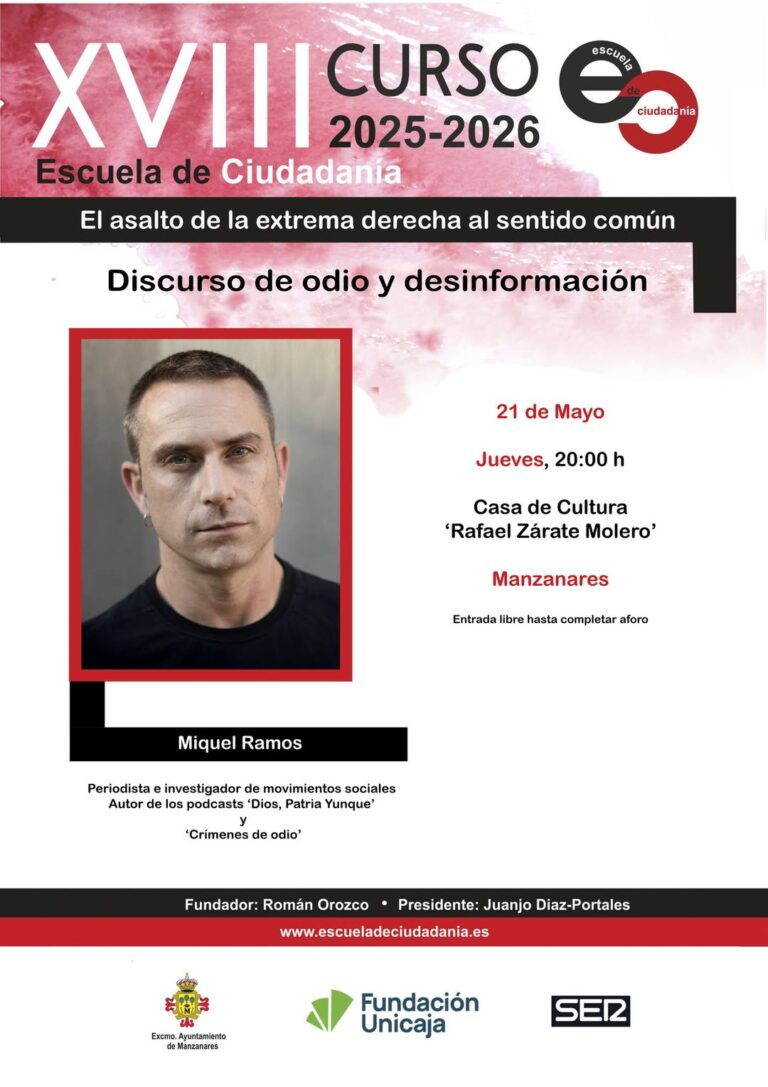Miquel Ramos Analizará Discursos de Odio y Desinformación en la Escuela de Ciudadanía: Un Vistazo Profundo a los Movimientos Sociales