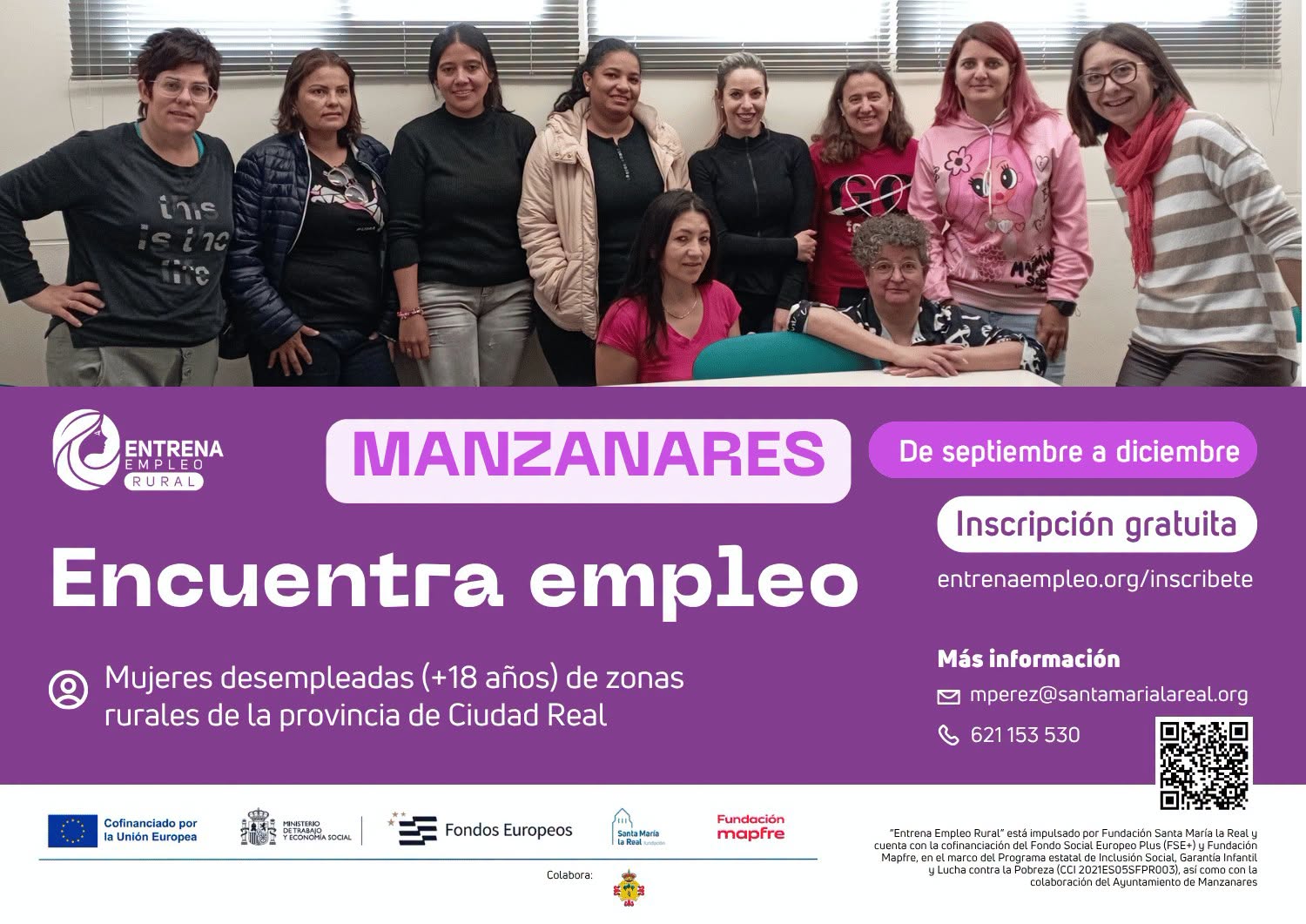 Entrena Empleo Rural: El Programa de Orientación Laboral Gratuito Regresará a Manzanares en Septiembre para Ayudar a Mujeres a Reactivar su Búsqueda de Trabajo