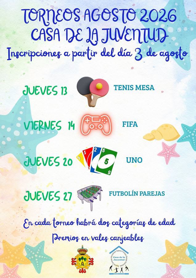 Agosto en la Casa de la Juventud Manzanares: Un Mes Lleno de Torneos de Tenis de Mesa, FIFA, Uno y Futbolín por Parejas