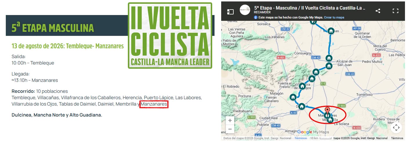 El Gran Final de la II Vuelta Ciclista Castilla-La Mancha se Celebra Hoy en la Plaza del Gran Teatro de Manzanares