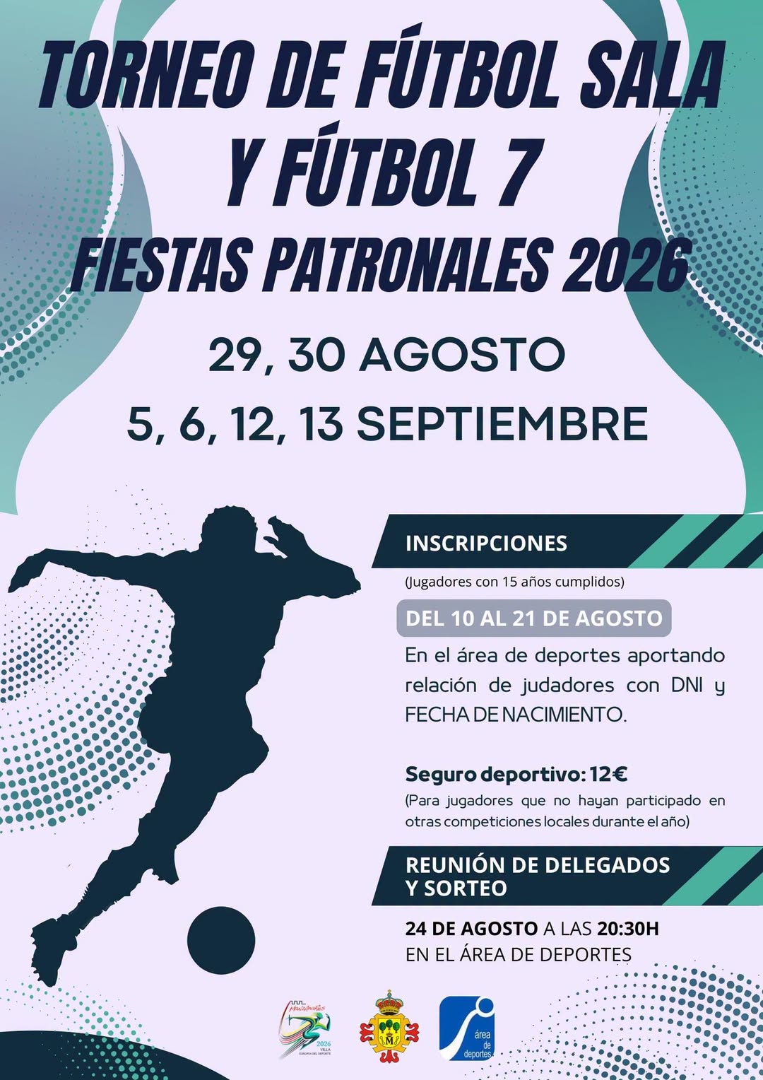 Fiestas Patronales 2026: Anuncian Torneos Gratuitos de Fútbol Sala y Fútbol 7 para Jugadores Previamente Inscritos