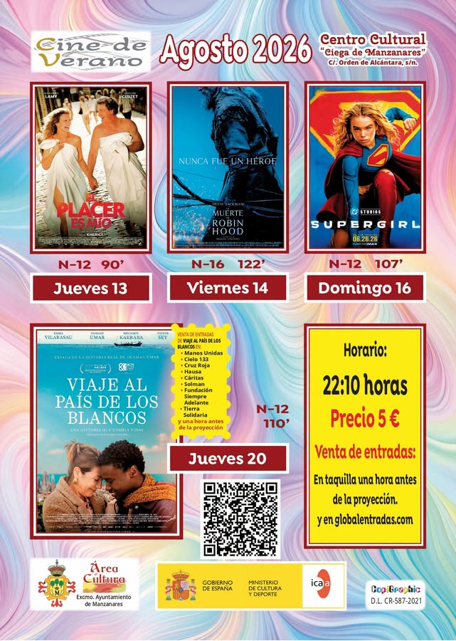 Fin de Semana Cinematográfico en Manzanares: ‘Supergirl’, ‘El Placer es Mío’ y ‘La Muerte de Rob’ en la Cartelera del Cine de Verano