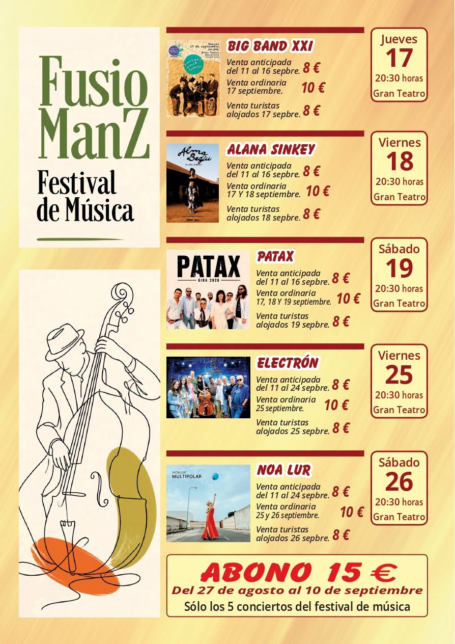 ‘FusioManz’ se apodera del Gran Teatro: Big Band XXI inicia la programación del festival este jueves