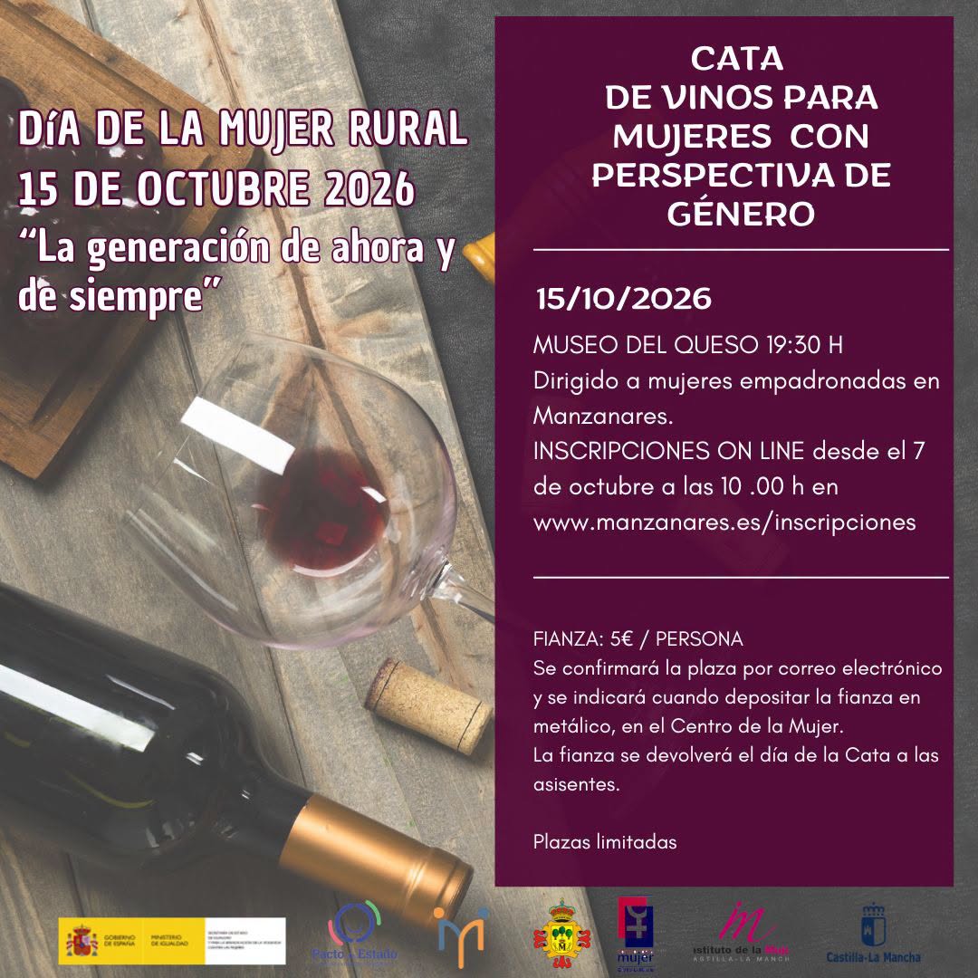 Celebrando el Día de la Mujer Rural: Centro de la Mujer de Manzanares ofrece cata de vinos con perspectiva de género