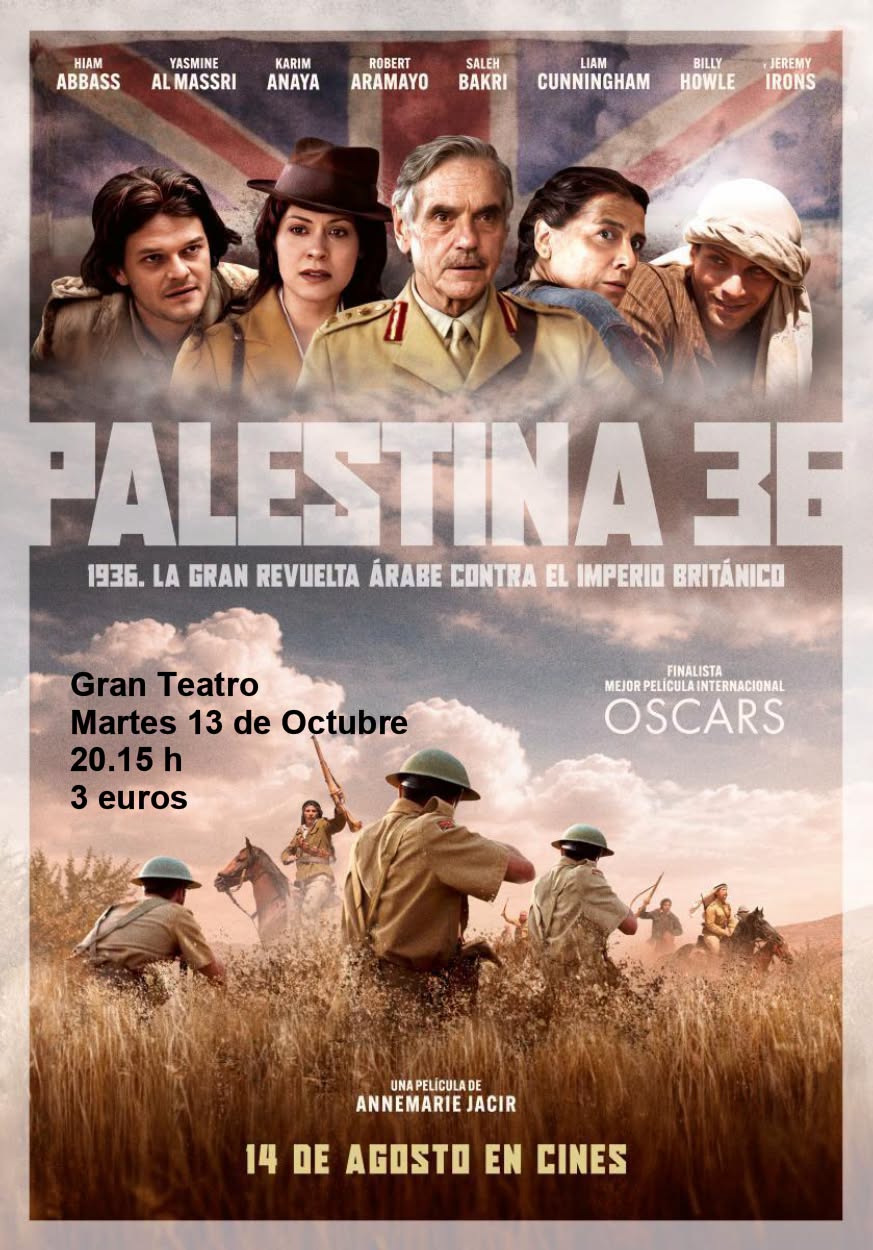 Cultura Manzanares Proyectará el Film ‘Palestina 36’ el Próximo Martes 13 de Octubre en el Gran Teatro