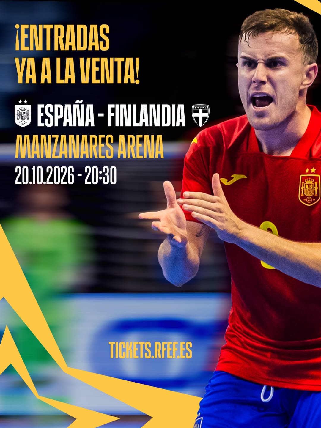 ¡Adquiere ya tus boletos para el partido de clasificación al Mundial 2028 entre España y Finlandia! – Un equipo liderado por Jesús Velasco y con Daniel Gabriel convocado